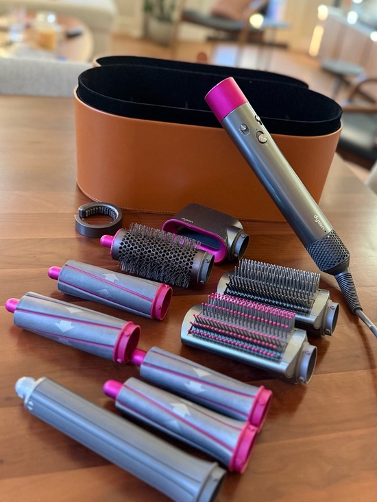 Dyson Other - Dyson Airwrap - Complete Multi Styler Nickel & Fuschia with Leather Case
